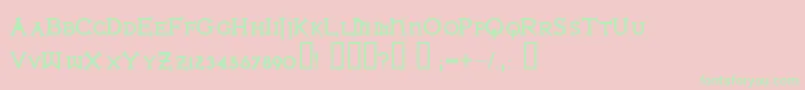 Ironlbl ffy Font – Green Fonts on Pink Background