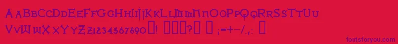 Ironlbl ffy-Schriftart – Violette Schriften auf rotem Hintergrund