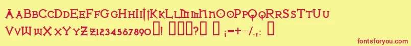 Czcionka Ironlbl ffy – czerwone czcionki na żółtym tle