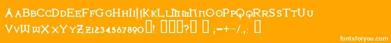 フォントIronlbl ffy – オレンジの背景に白い文字