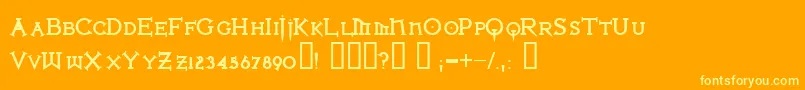 Ironlbl ffy Font – Yellow Fonts on Orange Background