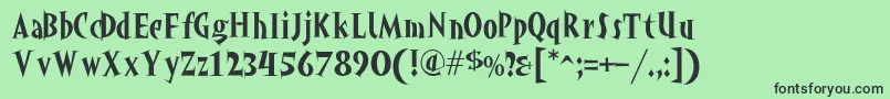 Akahoggle Font – Black Fonts on Green Background