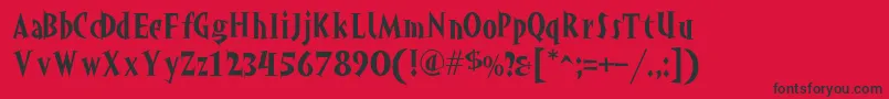 Akahoggle Font – Black Fonts on Red Background