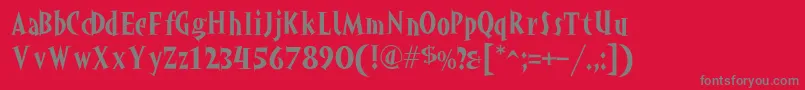 Akahoggle Font – Gray Fonts on Red Background