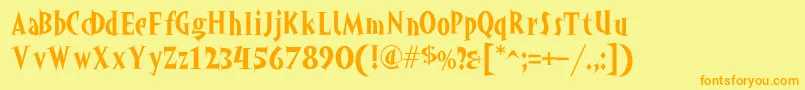 Akahoggle Font – Orange Fonts on Yellow Background