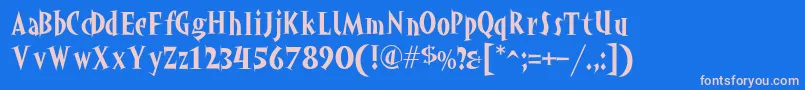 Akahoggle Font – Pink Fonts on Blue Background