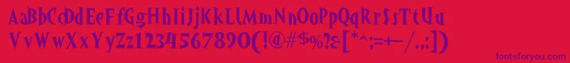 Akahoggle Font – Purple Fonts on Red Background