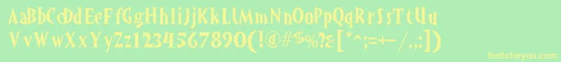 Akahoggle Font – Yellow Fonts on Green Background