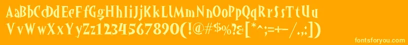 Akahoggle Font – Yellow Fonts on Orange Background