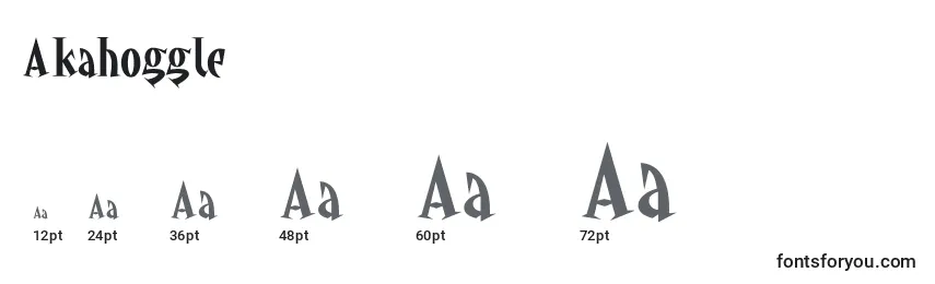 Размеры шрифта Akahoggle