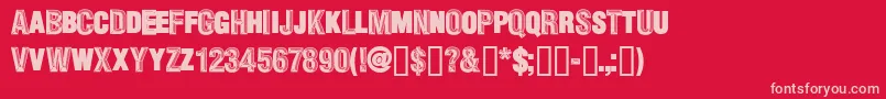 フォントCheapsign – 赤い背景にピンクのフォント