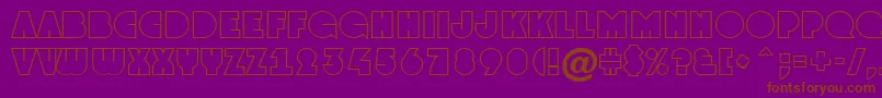 GrotootlNormal-Schriftart – Braune Schriften auf violettem Hintergrund