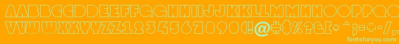 フォントGrotootlNormal – オレンジの背景に緑のフォント