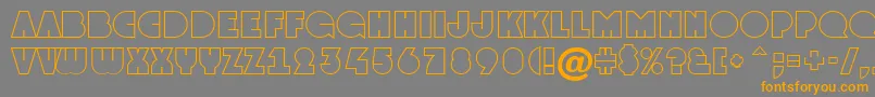 Weitere Informationen zur GrotootlNormal-Schriftart GrotootlNormal-Schriftart – Orangefarbene Schriften auf grauem Hintergrund