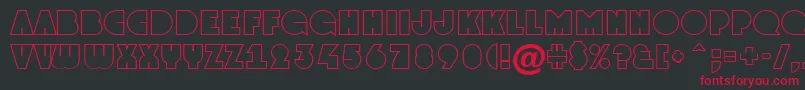 フォントGrotootlNormal – 黒い背景に赤い文字