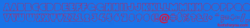 GrotootlNormal Font – Red Fonts on Blue Background