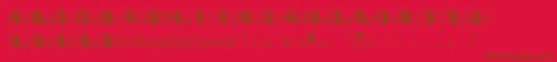Fonte Toasty – fontes marrons em um fundo vermelho
