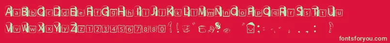 Toasty Font – Green Fonts on Red Background