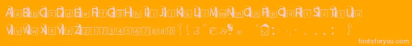 Toasty-Schriftart – Rosa Schriften auf orangefarbenem Hintergrund