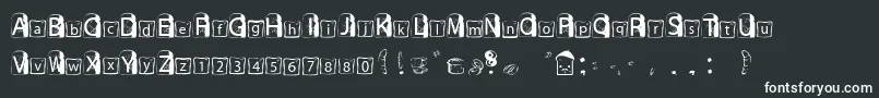 Toasty-fontti – valkoiset fontit mustalla taustalla