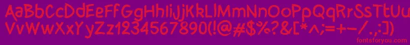 BrushyCre Font – Red Fonts on Purple Background