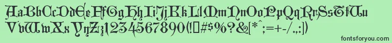 フォントWestminstergotisch – 緑の背景に黒い文字