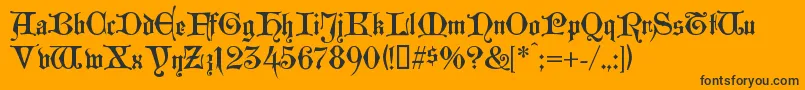 Westminstergotisch Font – Black Fonts on Orange Background