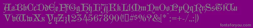 Westminstergotischフォントについての詳細 フォントWestminstergotisch – 紫の背景に灰色の文字