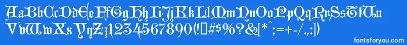 Westminstergotisch Font – White Fonts on Blue Background