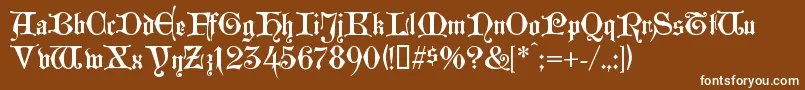 フォントWestminstergotisch – 茶色の背景に白い文字