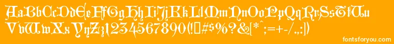 Westminstergotisch Font – White Fonts on Orange Background