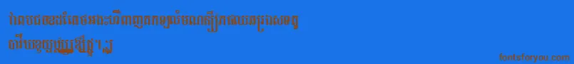 TaprumRegular-Schriftart – Braune Schriften auf blauem Hintergrund