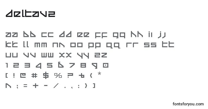 Schriftart Deltav2 – Alphabet, Zahlen, spezielle Symbole