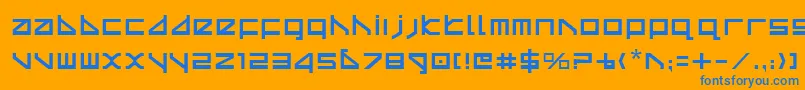 フォントDeltav2 – オレンジの背景に青い文字