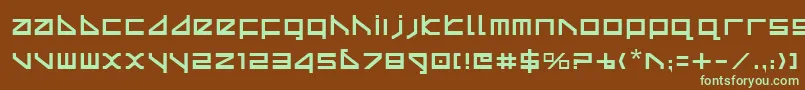 フォントDeltav2 – 緑色の文字が茶色の背景にあります。