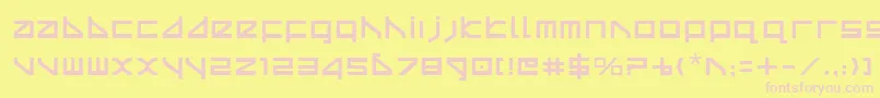 Deltav2-fontti – vaaleanpunaiset fontit keltaisella taustalla