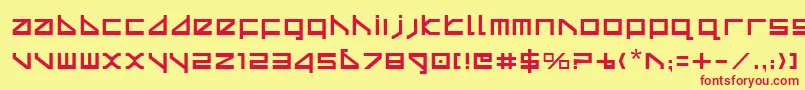 Deltav2-fontti – punaiset fontit keltaisella taustalla