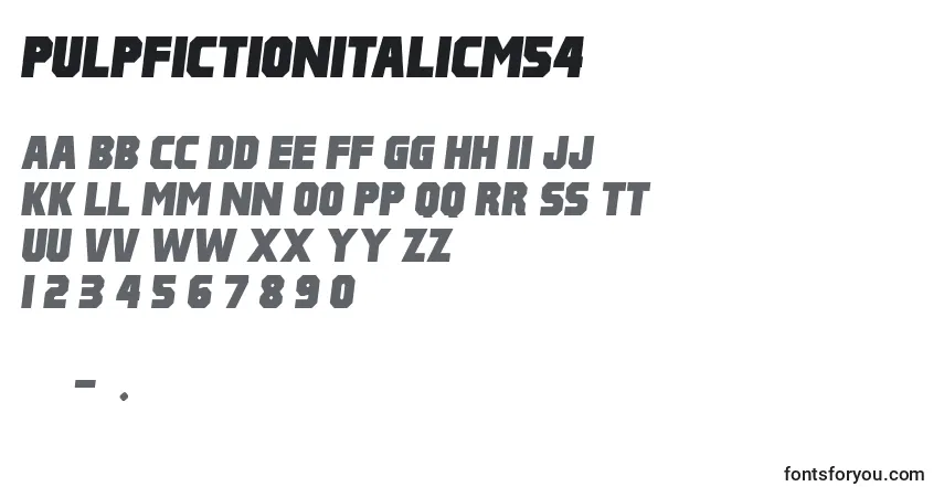 Fuente PulpFictionItalicM54 - alfabeto, números, caracteres especiales