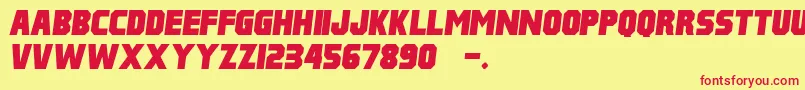 PulpFictionItalicM54 Font – Red Fonts on Yellow Background