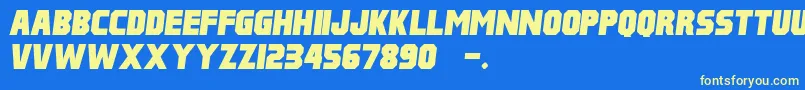 PulpFictionItalicM54 Font – Yellow Fonts on Blue Background