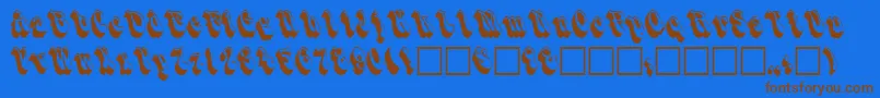 ShadowslantNormal Font – Brown Fonts on Blue Background