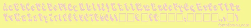 Czcionka ShadowslantNormal – różowe czcionki na żółtym tle