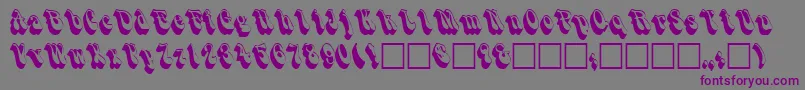 フォントShadowslantNormal – 紫色のフォント、灰色の背景