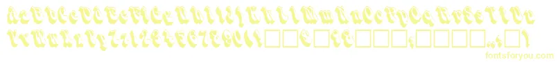 フォントShadowslantNormal – 黄色のフォント