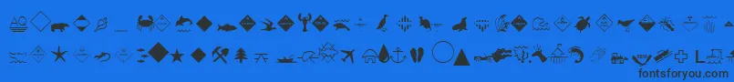 Шрифт EsriEnvironmentalIcons – чёрные шрифты на синем фоне