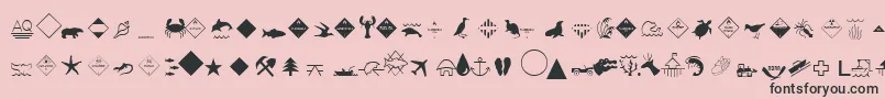 フォントEsriEnvironmentalIcons – ピンクの背景に黒い文字