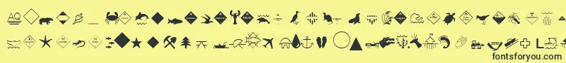 EsriEnvironmentalIcons Font – Black Fonts on Yellow Background