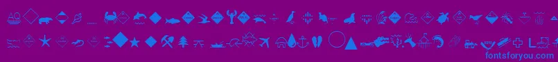 EsriEnvironmentalIcons-Schriftart – Blaue Schriften auf violettem Hintergrund