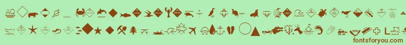 フォントEsriEnvironmentalIcons – 緑の背景に茶色のフォント