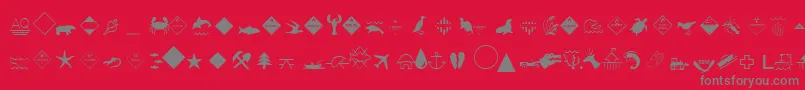 EsriEnvironmentalIcons Font – Gray Fonts on Red Background